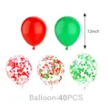 Noel 12 pouces ballons en latex de confetti rouge et vert fete decoration 40pcs - Kit de Ballons