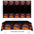Halloween Tischtuch wasserdicht Party Tischabdeckung dekorativ Neon Kürbis schwarz Feiertag - Tischdecke 137*274cm