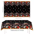 Mantel desechable con diseño de calavera rock and roll para decoración 274x137cm. - Mantel