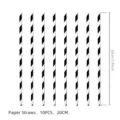 Schwarze und weiße gestreifte Papier Trinkhalme 10 Stück 20 cm Party Deko Zubehör - Schwarze Gestreifte Strohhalme (10 Stück)