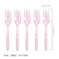 Rosa Glitzer Plastikgabeln, 10 Stk. Set, 16x3cm Party Geschirr für feierliche Anlässe. - Glitzer Kunststoffgabel