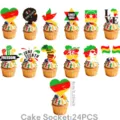 Juneteenth cupcake toppers set 24pcs black history month party decorations food picks. - Cupcake Toppers