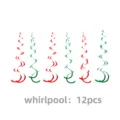 Noël suspendu feuille spirales décoration rouge vert plafond serpentins 12 pcs. - Décoration de Spirales Suspendues