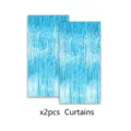 Blue tinsel foil fringe curtains 2pcs set for birthday party backdrop decorations - Blue Snowflake Foil Fringe Curtain / 1*2m (2 Pieces/Pack)