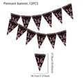 16th birthday black and pink pennant banner party decoration flags set of 12 pieces nice - 16th Birthday Style / Set of 12