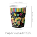 Mexikanische Cinco de Mayo Party Pappbecher bunte Kaktusmuster Festartikel 10er Set - Pappbecher (Cinco De Mayo)