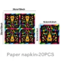 Mexikanische Cinco de Mayo Party Papierservietten, bunte Gitarre Blumen festliche Tischdeko. - Servietten (Cinco De Mayo)