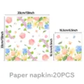 Lente bloem papieren servetten 20st set aquarel vlinder feest servies benodigdheden - Papieren Servetten (Vlinder Bloemen)