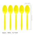 Set van heldergele plastic lepels, duurzaam servies voor feestjes en verjaardagen. - Geel Plastic Lepel