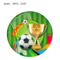 Soccer theme party paper plates, 23cm disposable tableware for birthday decoration, 10pcs - World Cup 9-inch Plate (5819896096725) / 10 Pieces Pack
