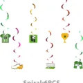 Fußball Party Hängedekoration Spiralen 6 Stück Set für Geburtstag und Sport Themen Dekoration. - Hängende Wirbel (6er Set)