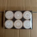 Set de Sellos de Madera Encaje Vintage Redondos Sellos Retro para Diario Manualidades - Juego de Caja de Encaje de 6 Piezas
