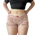 Shorts de tiza baja con estampado de fresa volantes sexy bonito encaje verano variante - S / Rojo
