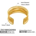 Bracelet manchette multibrins en acier inoxydable doré, design géométrique, détail de bijoux chic. - Style Etroit Multi-Couches (Z431-Petit) / Or