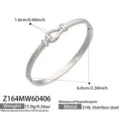Stainless Steel Horseshoe Buckle Bracelet Waterproof Hypoallergenic Minimalist Jewelry - Z164-Steel Color Bangle