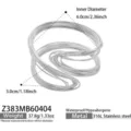 Stainless steel multi-loop wrap open bangle silver geometric stackable bracelet for women - Coil Wound Style (Z383) / Silver