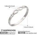 Stainless steel geometric buckle bracelet waterproof hypoallergenic daily wear jewelry fashion bangle - Z166-Steel Color Bangle