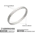 Silver stainless steel flower bangle bracelet, geometric design, waterproof jewelry. - Z168-Steel Color Bangle
