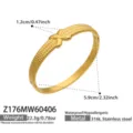 Gold plated stainless steel geometric X motif hinged bangle bracelet for women stackable jewelry - Z176-Gold Bangle