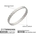 Stainless steel rose flower pattern cuff bangle waterproof hypoallergenic women jewelry - Z177-Steel Color Bangle