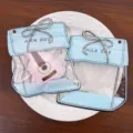 Süße karikaturförmige selbstverschließende Verpackungsbeutel mit Schleife für Schmuck DIY Aufbewahrung. - Stil 04 (Gesamtlänge 10.6cm) / 10er Pack / Blau
