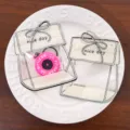 Süße geformte transparente Beutel mit Mini Fitness Hantel Schlüsselanhänger Variante. - Stil 05 (Gesamtlänge 8cm)