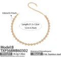 Collar gargantilla de acero dorado con corazones de circonitas, longitud 31,5cm - Collar Corazón Dorado (TXP568-B) / 31.5+12cm