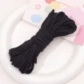 Black cotton cord 4mm braided rope for DIY handmade jewelry bracelets crafting accessories - 4mm 10m Pack / Black