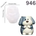 Cute dog silicone mold for succulent flower pot pen holder DIY craft making tool set. - Cute Puppy Planter (lz-946-150) / White