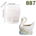 Swan silicone mold flower pot DIY handmade aromatherapy cup resin casting craft tool - Swan Lying in Lotus Pond Style (lz-887-170) / White