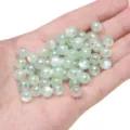 Acryl UV Plating Jelly Katzenauge Runde Perlen DIY Handwerk Armband Halskette Schmuck - 8mm (5er-Pack) / Grün