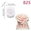 3D Rose House Silicone Mold DIY Craft Aromatherapy Candle Soap Resin Mold Decoration - lz-825-150 Rose Cottage / White