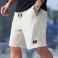 Herren lässige Waffel Shorts Sommer Alltag Kleidung atmungsaktiv lose Strand Shorts - S / Unterteile / Milchweiß