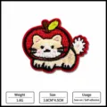 Joli patch brodé chat et pomme mignon accessoire de vêtement DIY à coudre pour vestes. - XFNK-383