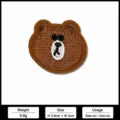 Brown bear embroidered patch cartoon cute iron on badge DIY clothing accessory 1pcs - Brown Bear Head (4A5-6) / 4A5-6