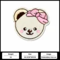 Cute Bear Embroidery Patch Cartoon Applique Iron-on Badge for Kids Clothing Decor - Bowknot Bear Head (4A5-14) / 4A5-14