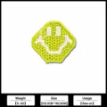 Yellow green smiley face embroidered patch for clothing decoration, size 2.5x2.8cm. - Yellow Green Smile Face / K-449