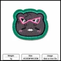 Boy's Cartoon Bear Head Embroidered Patch Grey with Pink Sunglasses Variant Style - K-394