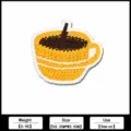 Yellow cup shaped water-soluble embroidery patch for clothing decoration, compact sewing badge. - Yellow Water Cup / K-451