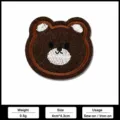 Cute brown bear head embroidered cloth patch for kids clothing DIY decoration accessories - K-395