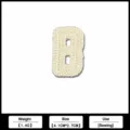 Off-white knitted letter B patch, embroidered clothing accessory for garment sewing design. - Woven Water-Soluble B