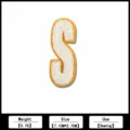 Yellow letter S chenille embroidery patch for winter coat jacket clothing DIY decoration 1pc - Letter S Style(F2-4)