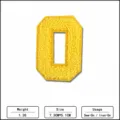 Parche De Letra Chenille Amarilla Número Colegio Termoadhesivo Para Coser Ropa DIY - Estilo de Número Cero(F6-3)