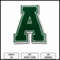 Green and white chenille varsity letter A embroidered patch for clothing DIY decoration. - Green and White Letter A Style (XFNXS-507)