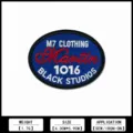 Parche bordado ovalado con letras elegantes para chaquetas, bolsos y decoración de ropa DIY. - Parche Bordado Borde Azul (XFNL-10)