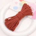 4mm colored polyester cotton braided cord diy handmade jewelry accessories bracelet cord - 4mm 10m Pack / Golden Red