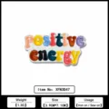 Colorful english word embroidery patch clothing accessories diy iron on badge appliques - Positive Energy Style(XFN3D-47)