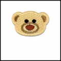 Cute cartoon bear head embroidered patch for kids clothing DIY decorative applique accessories. - K-396