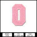 Pink Number 0 Embroidery Patch Sew-on Applique Craft Clothing Accessory 4.5x2.8cm - K-452