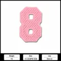 Pink number 8 embroidery patch for clothing DIY decorative applique patch 4.5x3cm - K-453